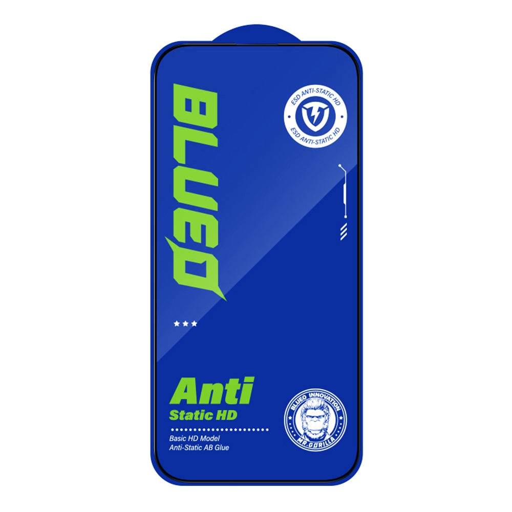 Blueo HD képernyővédő fólia Apple iPhone 17 Pro / 17 / 16 Pro készülékhez, edzett üveg, teljes ragasztó, 2.5D, 5 darabos készlet, fekete