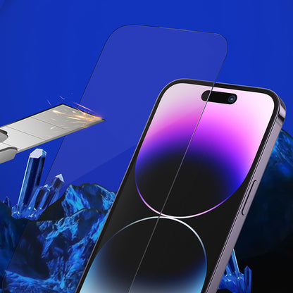 Blueo Sapphire Applicator Pro képernyővédő fólia Apple iPhone 15 Pro-hoz, edzett üveg, teljes ragasztó, fekete