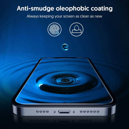 Blueo Silk HD Screen Protector Film for Apple iPhone 16 / 15, Tempered Glass, Full Glue, Set of 5 pieces, 2.5D, Black