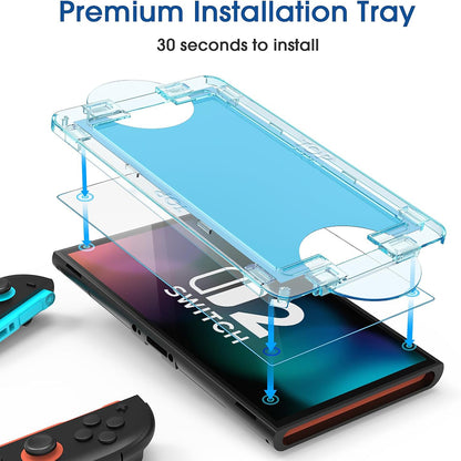 Techsuit SwitchAura képernyővédő fólia Nintendo Switch 2-höz, Edzett üveg, 2 darabos készlet