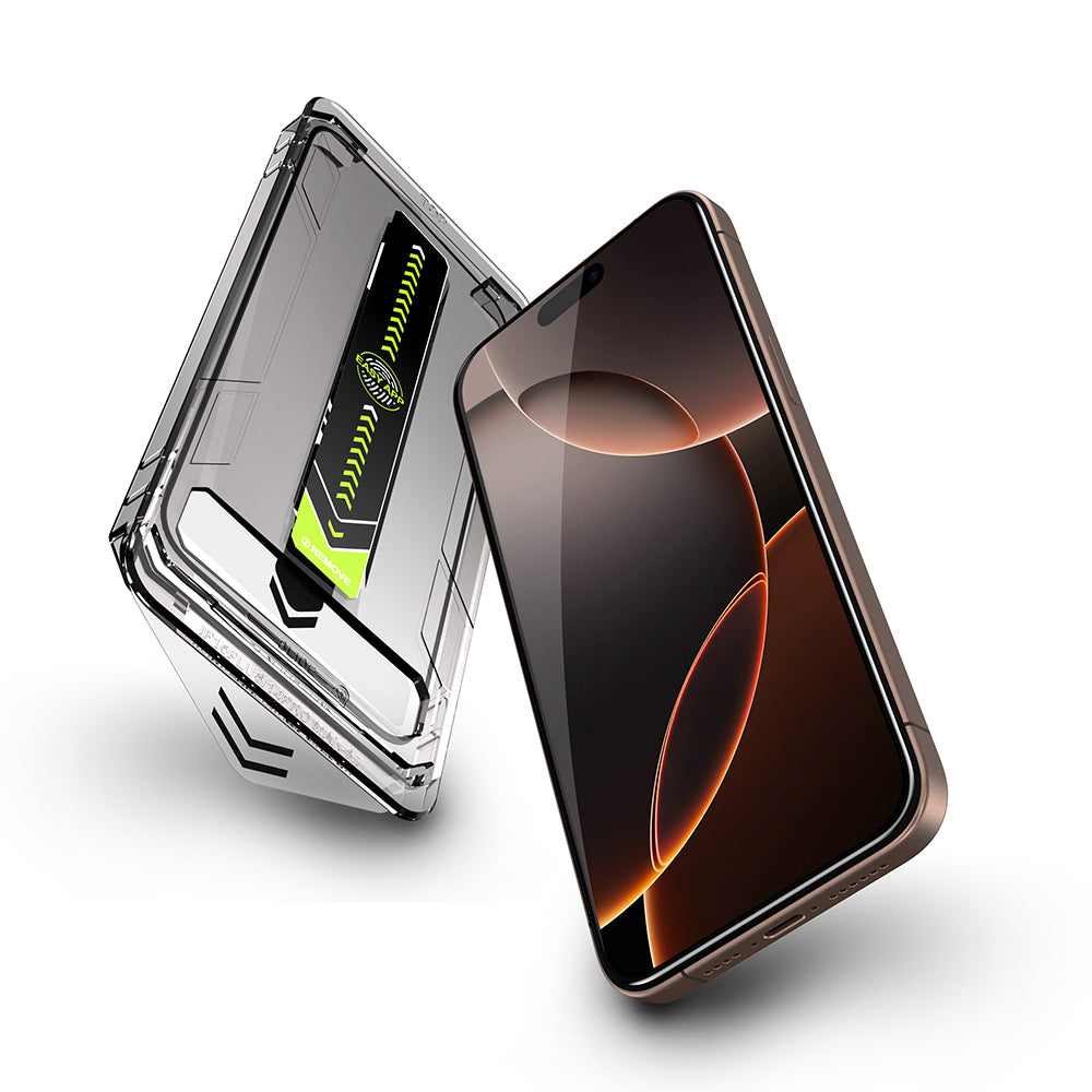 Techsuit TitanGlass védőfólia Apple iPhone 17 Air készülékhez, Edzett üveg, Teljes ragasztás, Fekete