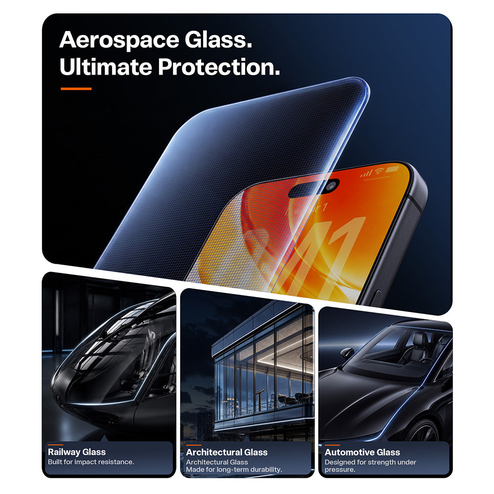 Torras OrigArmor képernyővédő fólia Apple iPhone 18 Pro / 17 Pro készülékhez, edzett üveg, teljes ragasztóval