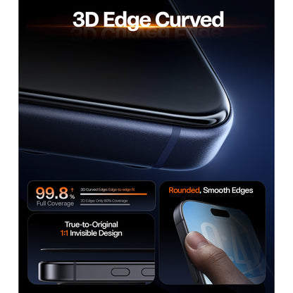 Torras OrigArmor képernyővédő fólia Apple iPhone 18 Pro / 17 Pro készülékhez, edzett üveg, teljes ragasztóval