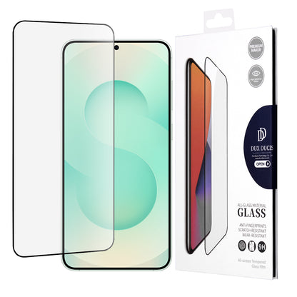 DUX DUCIS képernyővédő fólia Samsung Galaxy S25+ S936 készülékhez, edzett üveg, élragasztó, fekete