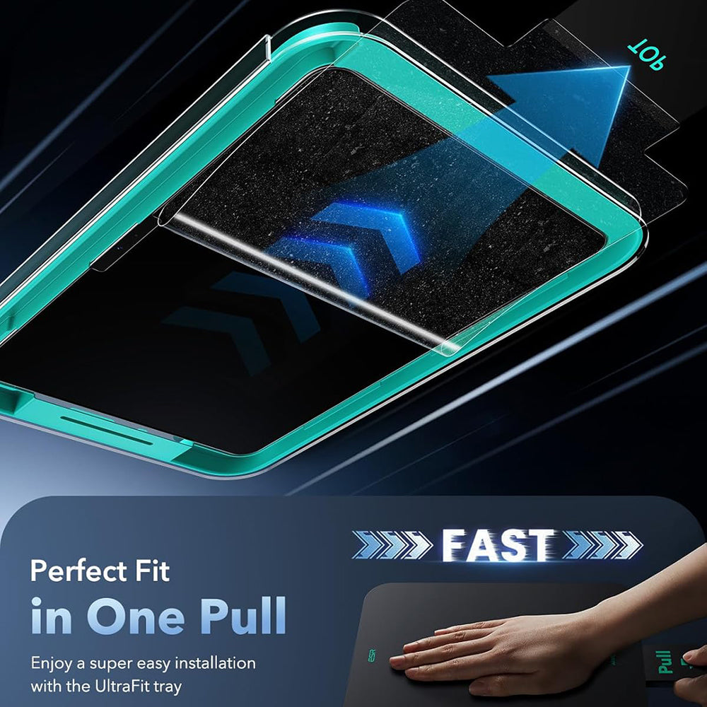 ESR Armorite Paper Feel UltraFit képernyővédő fólia Apple iPad Air 11 (2026) / Air 11 (2025) készülékekhez, Edzett üveg, Teljes ragasztás, 2 darabos készlet
