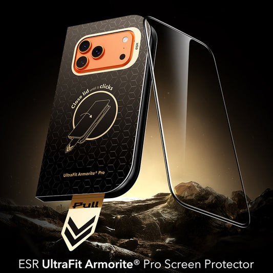 ESR Armorite Pro UltraFit képernyővédő fólia Apple iPhone 18 Pro Max / 17 Pro Max készülékhez, edzett üveg, teljes ragasztó, fekete