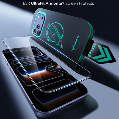 ESR Armorite UltraFit képernyővédő fólia Apple iPhone 18 Pro / 17 Pro készülékhez, edzett üveg, teljes ragasztó, 2 darabos készlet, fekete