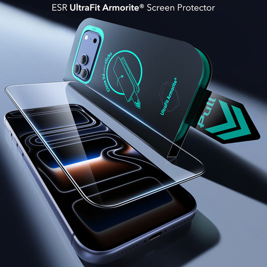 ESR Armorite UltraFit képernyővédő fólia Apple iPhone 18 Pro / 17 Pro készülékhez, edzett üveg, teljes ragasztó, 2 darabos készlet, fekete