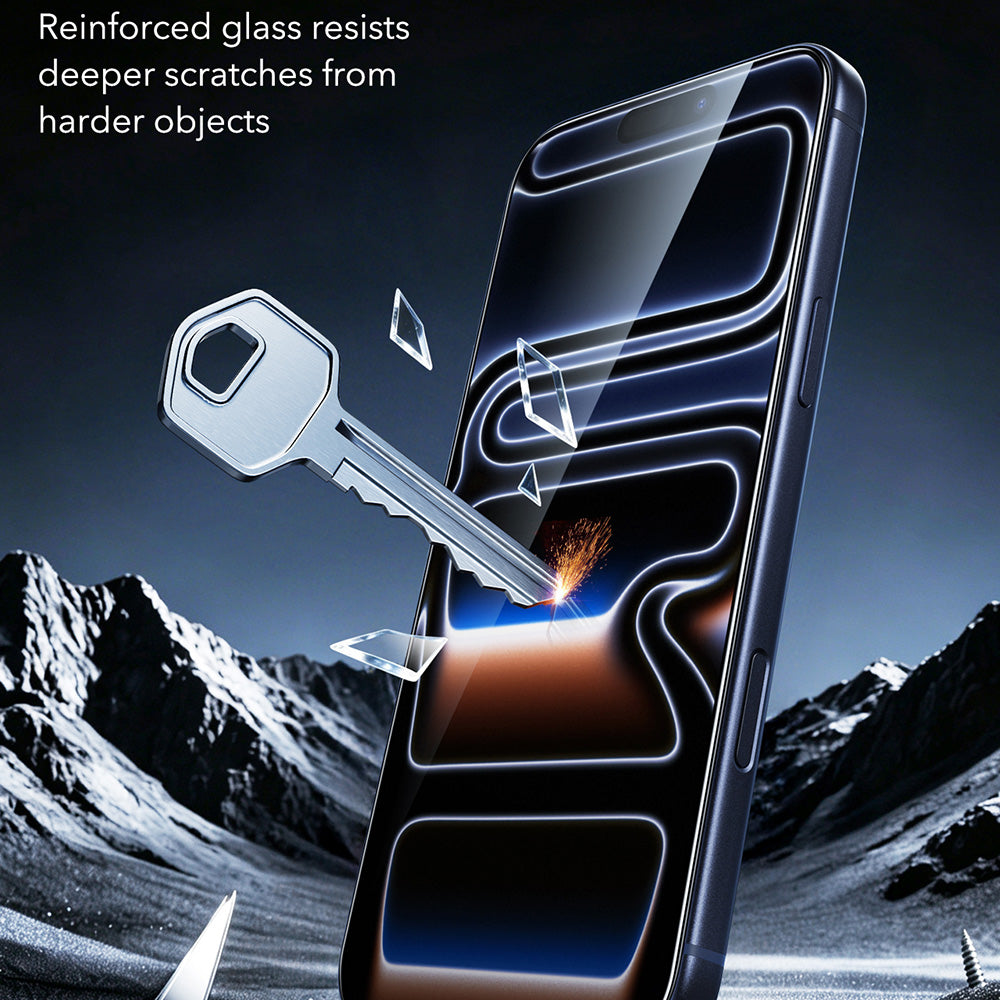 ESR Armorite UltraFit képernyővédő fólia Apple iPhone 18 Pro / 17 Pro készülékhez, edzett üveg, teljes ragasztó, 2 darabos készlet, fekete