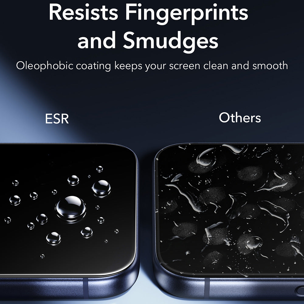 ESR Armorite UltraFit képernyővédő fólia Apple iPhone 18 Pro / 17 Pro készülékhez, edzett üveg, teljes ragasztó, 2 darabos készlet, fekete