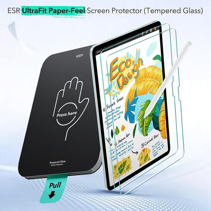 ESR Paper Feel UltraFit Screen Protector for Apple iPad (2025) / (2022), Plastic, Set of 2 Pieces