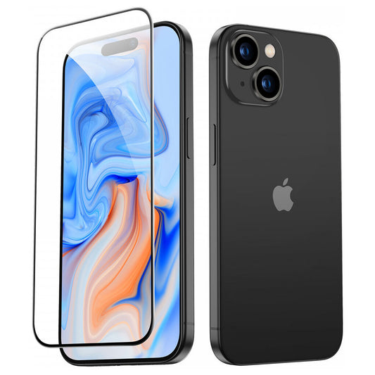 ESR képernyővédő fólia Apple iPhone 15-höz, Edzett üveg, Teljes ragasztás, Fekete
