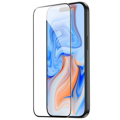 ESR képernyővédő fólia Apple iPhone 15-höz, Edzett üveg, Teljes ragasztás, Fekete