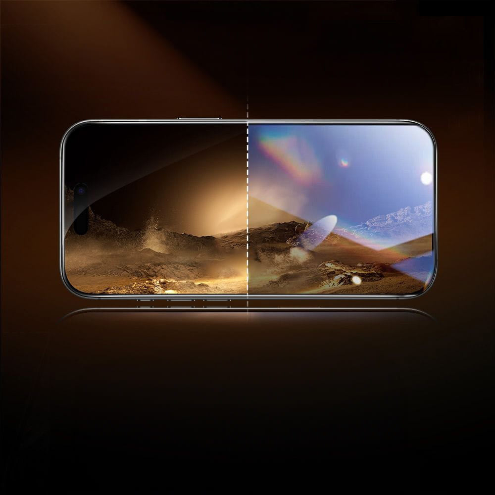 ESR UltraFit Armorite Pro képernyővédő fólia Apple iPhone 17 / 16 Pro készülékhez, Edzett üveg, Teljes ragasztás, Fekete