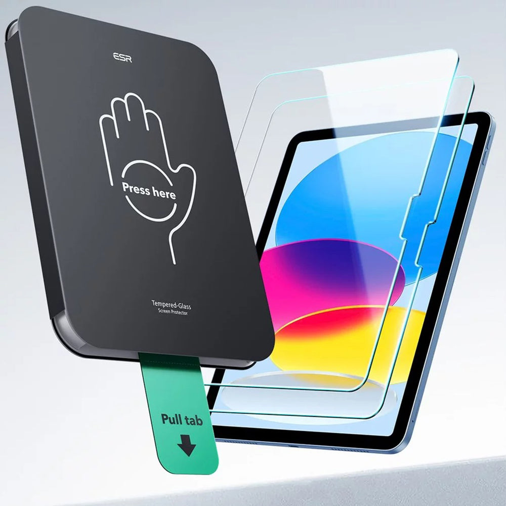 ESR UltraFit képernyővédő fólia Apple iPad (2025) / (2022) készülékhez, Edzett üveg, Teljes ragasztás, 2 darabos készlet