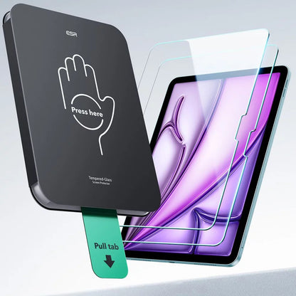 ESR UltraFit képernyővédő fólia Apple iPad Air 11 (2026) / Air 11 (2025) készülékhez, edzett üveg, teljes ragasztó, 2 darabos készlet