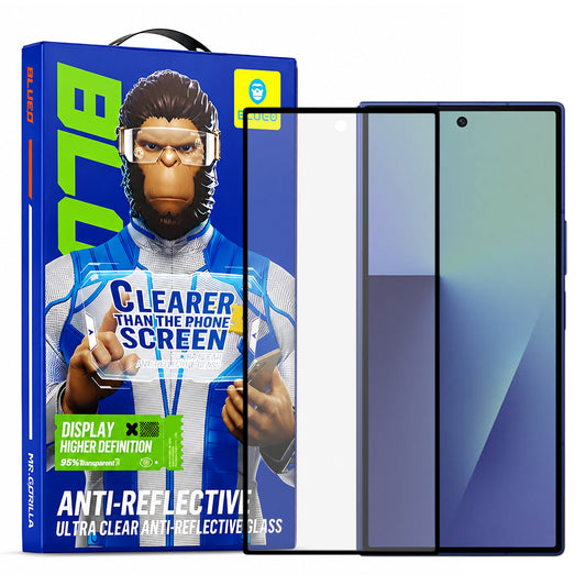 Blueo Külső Képernyővédő Fólia Anti-Reflektív HD Samsung Galaxy Z Fold8 Ultra F976-hez, Edzett Üveg, Teljes Ragasztó, Fekete
