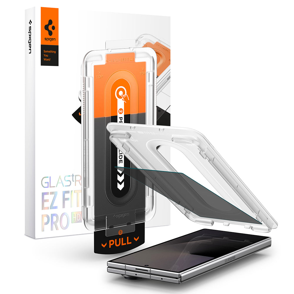 Spigen GlastR EZ FIT Pro HD Külső Privacy Képernyővédő fólia Samsung Galaxy Z Fold8 Ultra F976-hez, Edzett Üveg, Teljes Ragasztóval