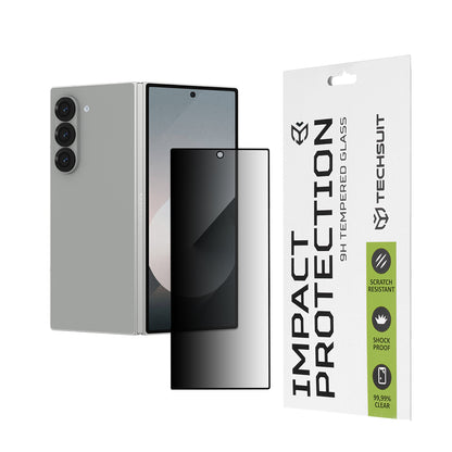 Techsuit Külső Képernyővédő Fólia Samsung Galaxy Z Fold6 F956-hoz, Edzett Üveg, Teljes Ragasztó, 111D