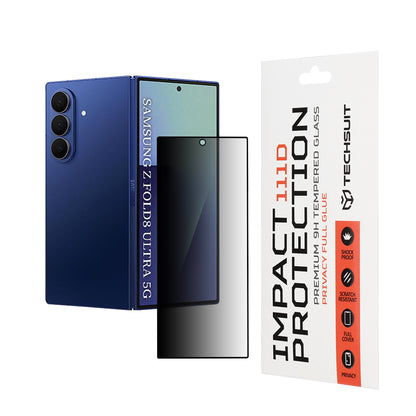 Techsuit Külső Képernyővédő Fólia Samsung Galaxy Z Fold8 Ultra F971-hez, Edzett Üveg, Teljes Ragasztó, 111D