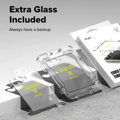 Ringke Cover Display Külső Képernyővédő fólia Samsung Galaxy Z Flip7 F766-hoz, Edzett Üveg, Teljes Ragasztó, 2 darabos készlet