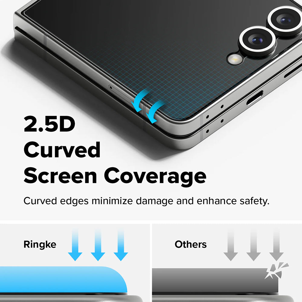 Ringke Cover Display Külső Képernyővédő fólia Samsung Galaxy Z Flip7 F766-hoz, Edzett Üveg, Teljes Ragasztó, 2 darabos készlet