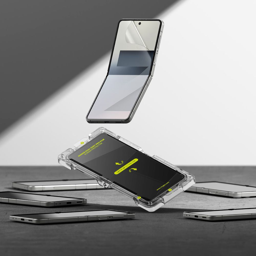 Belső képernyővédő fólia Ringke Dual Easy Pro Samsung Galaxy Z Flip7 F766-hoz, Műanyag, 2 darabos készlet