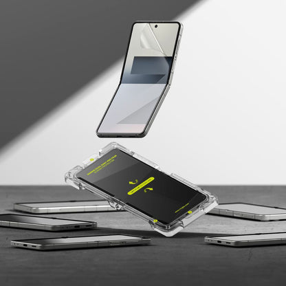 Belső képernyővédő fólia Ringke Dual Easy Pro Samsung Galaxy Z Flip7 F766-hoz, Műanyag, 2 darabos készlet