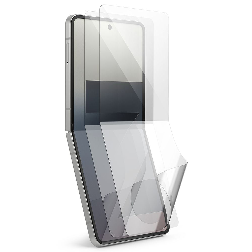 Belső képernyővédő fólia Ringke Dual Easy Pro Samsung Galaxy Z Flip7 F766-hoz, Műanyag, 2 darabos készlet