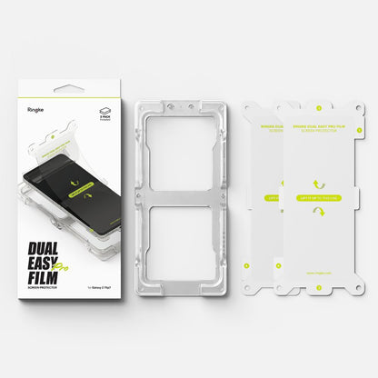 Belső képernyővédő fólia Ringke Dual Easy Pro Samsung Galaxy Z Flip7 F766-hoz, Műanyag, 2 darabos készlet