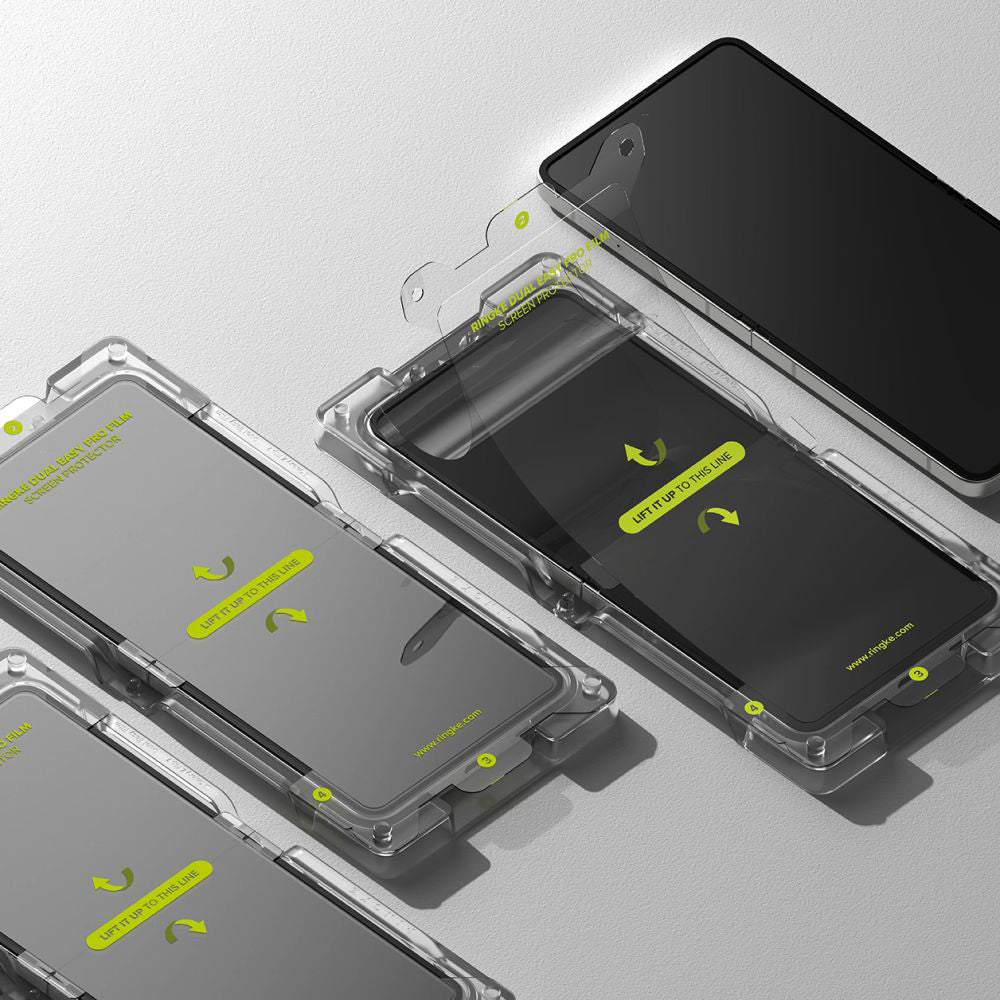 Belső képernyővédő fólia Ringke Dual Easy Pro Samsung Galaxy Z Flip7 F766-hoz, Műanyag, 2 darabos készlet