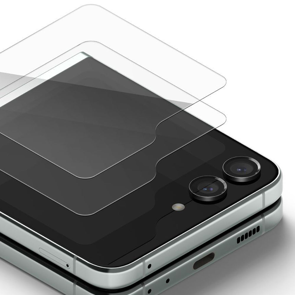 Ringke külső képernyővédő fólia Samsung Galaxy Z Flip5 F731-hez, Edzett üveg, Teljes ragasztás, 2 darabos készlet