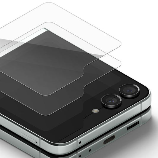 Ringke külső képernyővédő fólia Samsung Galaxy Z Flip5 F731-hez, Edzett üveg, Teljes ragasztás, 2 darabos készlet