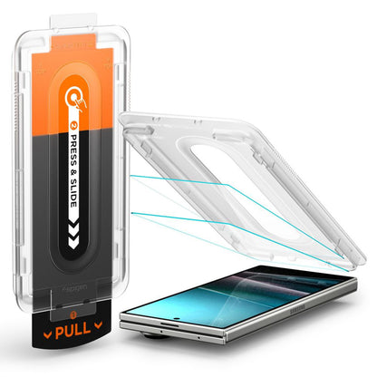 Külső képernyővédő fólia Spigen GlastR EZ FIT Pro HD Samsung Galaxy Z Fold7 F966-hoz, Edzett üveg, Teljes ragasztás, 2 darabos készlet AGL09579