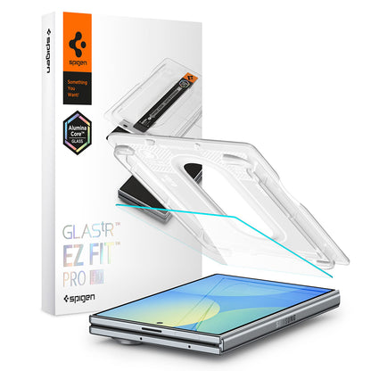 Spigen GlastR EZ FIT Pro HD Külső Képernyővédő fólia Samsung Galaxy Z Fold8 F971-hez, Edzett Üveg, Teljes Ragasztó AGL11942