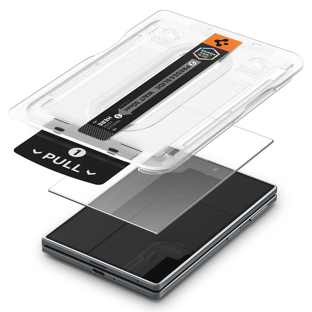 Spigen GlastR EZ FIT Pro HD Külső Képernyővédő fólia Samsung Galaxy Z Fold8 F971-hez, Edzett Üveg, Teljes Ragasztó AGL11942