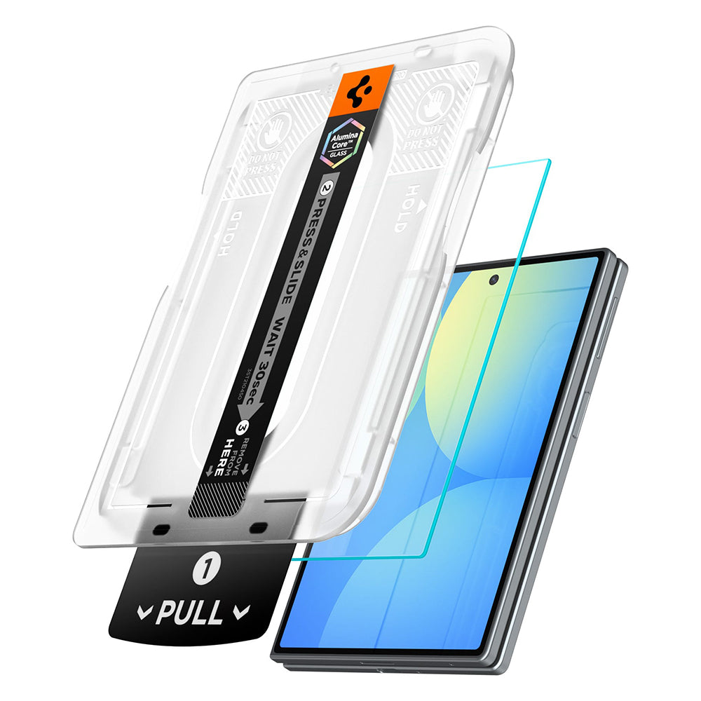 Spigen GlastR EZ FIT Pro HD Külső Képernyővédő fólia Samsung Galaxy Z Fold8 F971-hez, Edzett Üveg, Teljes Ragasztó, 2 darabos készlet AGL11943