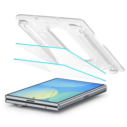Spigen GlastR EZ FIT Pro HD Külső Képernyővédő fólia Samsung Galaxy Z Fold8 F971-hez, Edzett Üveg, Teljes Ragasztó, 2 darabos készlet AGL11943