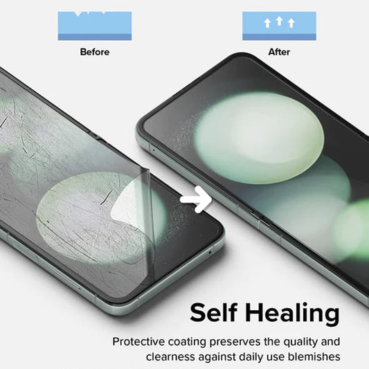 Ringke Dual Easy belső képernyővédő fólia Samsung Galaxy Z Flip5 F731-hez, Műanyag, 2 darabos készlet