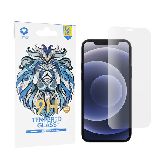 Lito Classic képernyővédő fólia Apple iPhone 12 / 12 Pro készülékhez, edzett üveg, teljes ragasztó, 2.5D