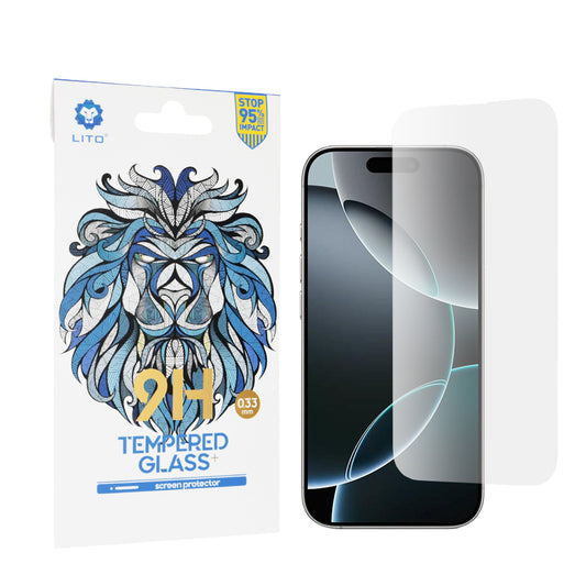 Lito Classic képernyővédő fólia Apple iPhone 16 Pro-hoz, edzett üveg, teljes ragasztó, 2.5D