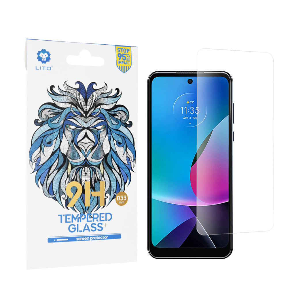 Lito Classic képernyővédő fólia Motorola Moto G Play (2023) készülékhez, edzett üveg, teljes ragasztó, 2.5D