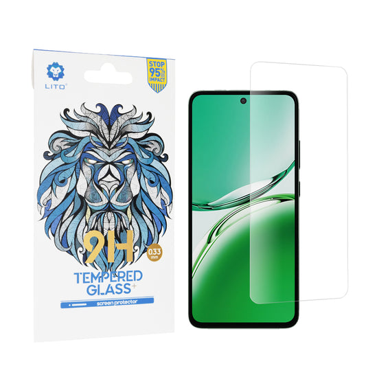 Lito Classic képernyővédő fólia Oppo Reno12 F 4G-hez, edzett üveg, teljes ragasztó, 2.5D