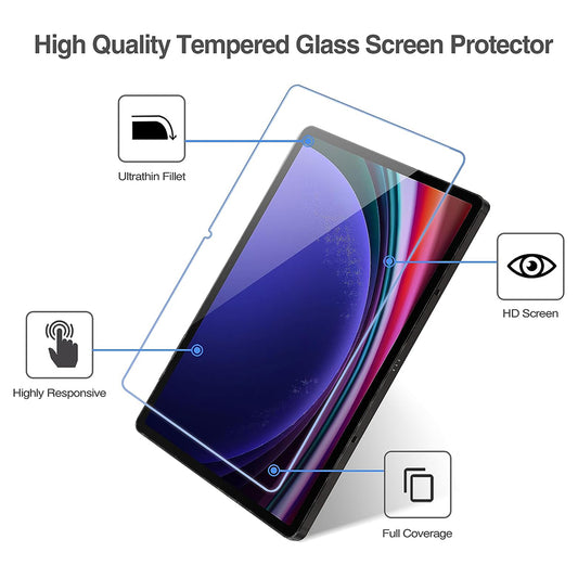 Lito Classic képernyővédő fólia Samsung Galaxy Tab S10+ / Tab S9 FE+ / Tab S9+ készülékekhez, edzett üveg, teljes ragasztó, 2.5D