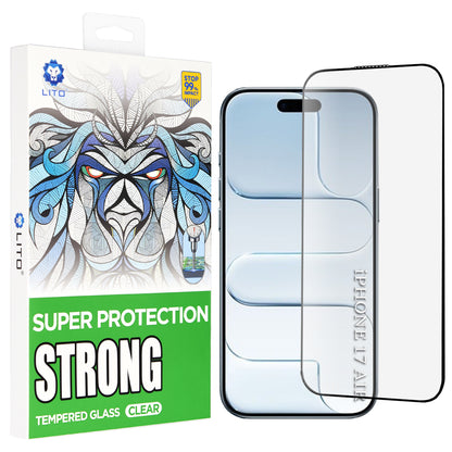 Lito D+ Max Strong védőfólia Apple iPhone 17 Air készülékhez, Edzett üveg, Teljes ragasztás, Fekete