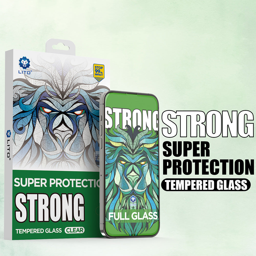 Védőfólia Lito D+ Max Strong Apple iPhone 17 Pro Max készülékhez, Edzett üveg, Teljes ragasztás, Fekete