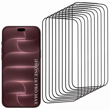 Lito HD Pro képernyővédő fólia Apple iPhone 18 Pro Max / 17 Pro Max készülékhez, edzett üveg, teljes felületén ragasztós, 10 darabos készlet, fekete