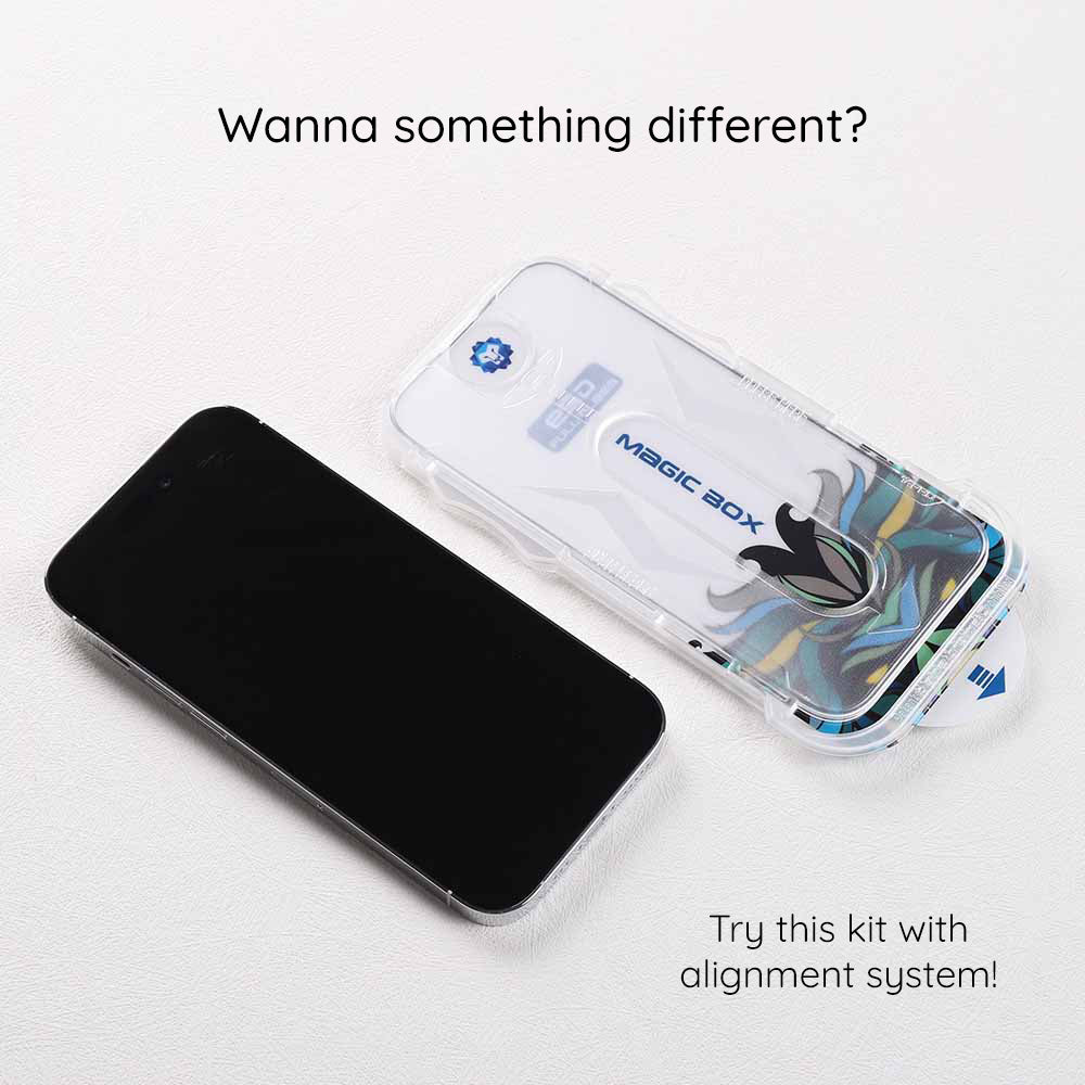 Lito Magic Glass Box D+ Tools képernyővédő fólia Apple iPhone 16-hoz, edzett üveg, teljes ragasztóval