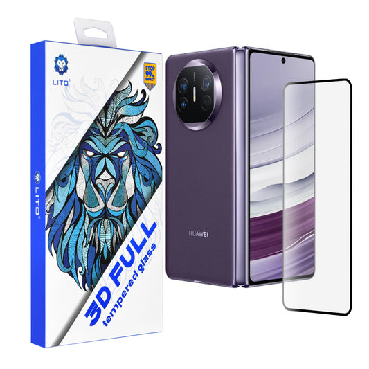 Lito képernyővédő fólia Huawei Mate X5-hez, edzett üveg, teljes ragasztó, 3D, fekete