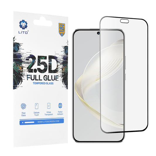 Lito képernyővédő fólia Huawei nova 12s / nova 11 készülékhez, edzett üveg, teljes ragasztó, 2.5D, fekete